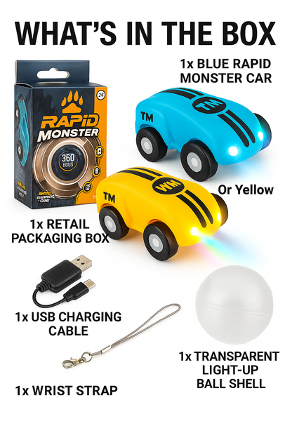 Rapid Monster™ LED Stunt Car – 360° Remote-Free Fun (25KM/H)